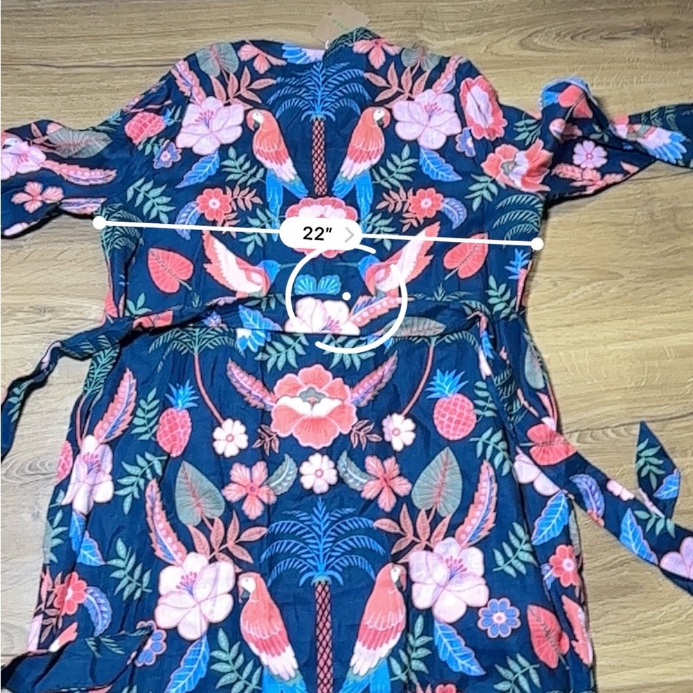 Boden 100% Linen Tropical Bird Print Dress XL 16-18 NWT - Picture 8 of 9